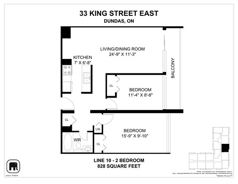 A floor plan for a duplex at 33 King Street East in Dundas, Ontario.